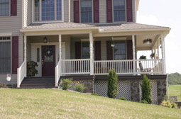 porch posts and railings at Leisure World